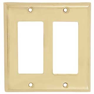 Emtek Colonial 2-Rocker Brass Switchplate in PVD
