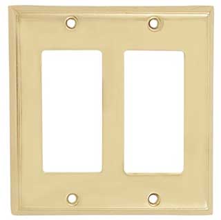 Emtek Colonial 2-Rocker Brass Switchplate in PVD