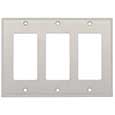 Emtek Colonial 3-Rocker Brass Switch Plate in Satin Nickel