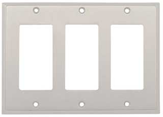 Emtek Colonial 3-Rocker Brass Switchplate in Satin Nickel