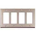 Emtek Colonial 4-Rocker Brass Switch Plate in Satin Nickel