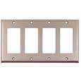 Emtek Colonial 4-Rocker Brass Switch Plate in Satin Nickel