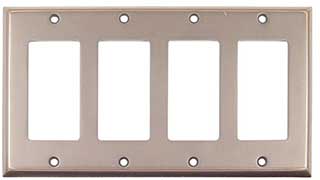 Emtek Colonial 4-Rocker Brass Switchplate in Oil Rubbed Bronze