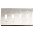 Emtek Colonial 4-Toggle Brass Switch Plate in Satin Nickel