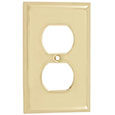 Emtek Colonial 1-Duplex Brass Outlet Cover in PVD