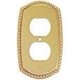 Emtek Rope 1-Duplex Brass Outlet Cover in PVD