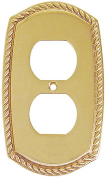 Emtek Rope 1-Duplex Brass Outlet Plate in PVD