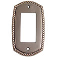Emtek Rope 1-Rocker Brass Switch Plate in Oil Rubbed Bronze