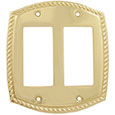 Emtek Rope 2-Rocker Brass Switch Plate in PVD