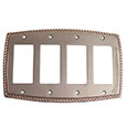 Emtek Rope 4-Rocker Brass Switch Plate in Oil Rubbed Bronze