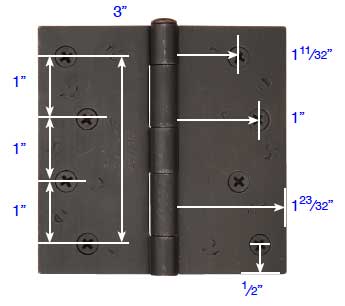 Dimensions for Emtek 4"X4" hinges
