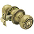 Emtek Keyed Rope Door Knob in French Antique with Rope rosette