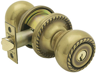 Emtek Rope Style Brass Knob Lock