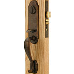 Emtek Cheyenne Bronze Mortise Door Lock Set in Deep Burgundy