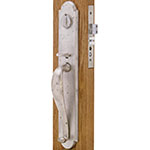 Emtek Topeka Bronze Mortise Door Lock Set in Silver Patina