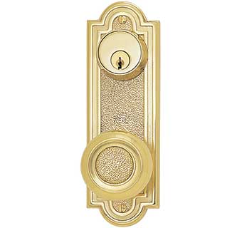 Emtek 7-1/2" Belmont Style Brass Door Handle-Plate