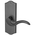 Emtek Colonial 7-1/8" Brass Door Handle Plate in Flat Black with Cortina lever