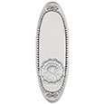 Emtek Oval Beaded 7" Brass Door Handle Plate in Satin Nickel with Astoria Clear knob