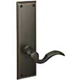 Emtek Quincy 9" Brass Door Handle Plate in Oil Rubbed Bronze with Cortina lever