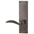 Emtek Rectangular 8-7/8" Bronze Door Handle Plate in Deep Burgundy with Durango lever