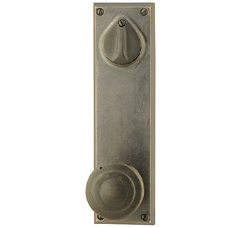 Emtek 8-7/8" Keyed Rectangular Style Sandcast Bronze Door Handle-Plate