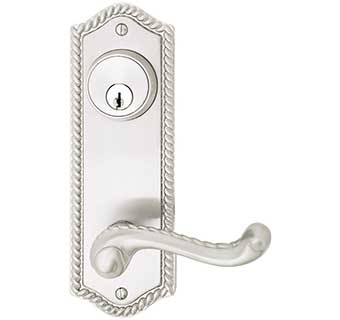 Emtek 7-1/2" Rope Style Brass Door Handle-Plate
