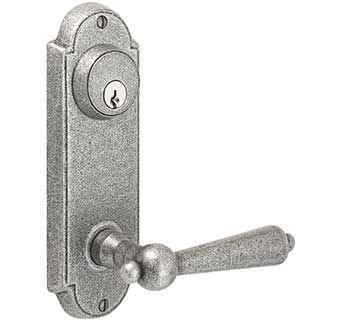 Emtek 7-1/8" Style #5 Keyed Wrought Steel Door Handle-Plate