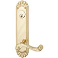 Emtek Keyed Trenton 10-3/4" Brass Door Handle Plate in Polished Brass with Rope lever