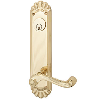 Emtek 10-3/4" Trenton Style Brass Door Handle-Plate