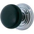 Emtek Ebony Door Knob in Polished Chrome with Regular rosette