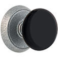 Emtek Black Madison Door Knob in Satin Steel with Style #2 rosette