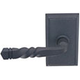 Emtek San Carlos Wrought Steel Door Handle in Flat Black with Style #3 rosette