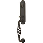 Emtek Lafayette Monolithic Entry Door Handle Set in Flat Black