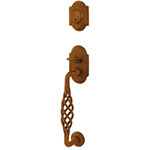 Emtek Lafayette Sectional Entry Door Handle Set in Rust