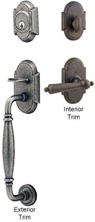 Emtek Normandy Sectional Wrought Steel Entry Door Handle