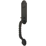 Emtek San Carlos Monolithic Entry Door Handle Set in Flat Black