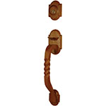 Emtek San Carlos Sectional Entry Door Handle Set in Rust